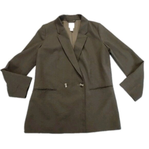 H&M Jackets & Blazers - H&M Plaid Blazer Size Small Double Breasted Academic Preppy Classic Brown